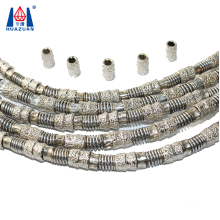 Diamond vaccum brazed beads spring connection saw wire for marble quarry